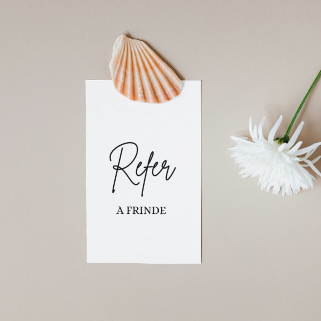 Elagant Modernes Weiß und Schwarz Empfehlungskarte (Von Creator hochgeladen)