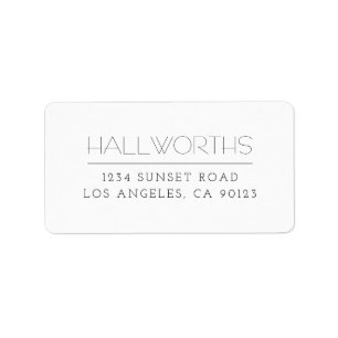 Elagent Modernes Weiß & Schwarz Adressaufkleber