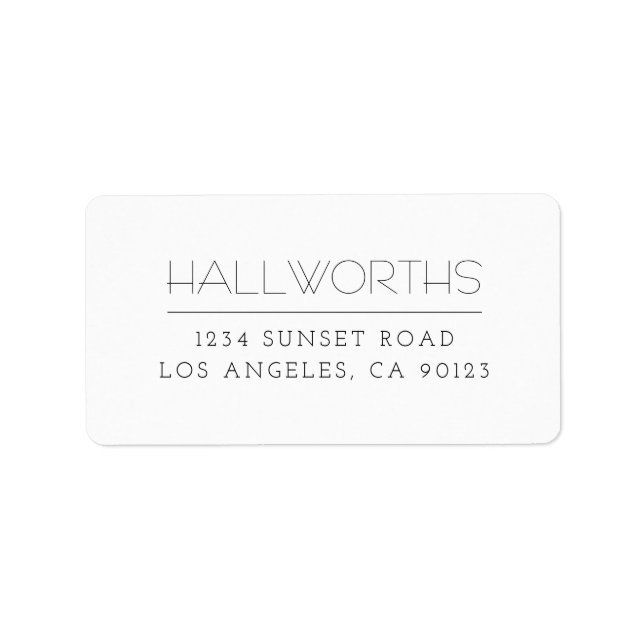 Elagent Modernes Weiß & Schwarz Adressaufkleber (Vorne)