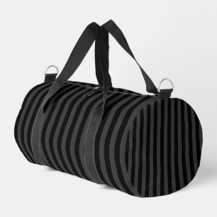 Elagnat Black & Smoky Black Vertical Stripes Duffle Bag