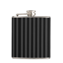 Elagnat Black & Smoky Black Vertical Stripes Flachmann