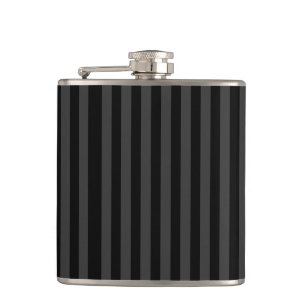 Elagnat Black & Smoky Black Vertical Stripes Flachmann