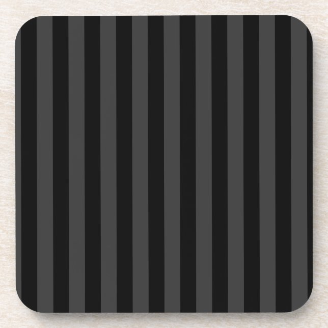Elagnat Black & Smoky Black Vertical Stripes Getränkeuntersetzer (Vorderseite)