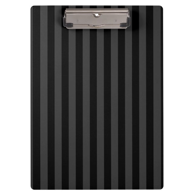 Elagnat Black & Smoky Black Vertical Stripes Klemmbrett (Vorderseite)