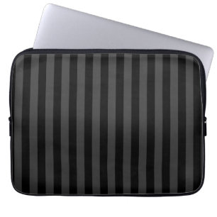 Elagnat Black & Smoky Black Vertical Stripes Laptopschutzhülle