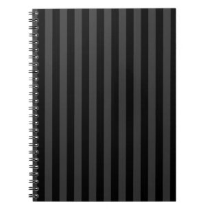 Elagnat Black & Smoky Black Vertical Stripes Notizblock