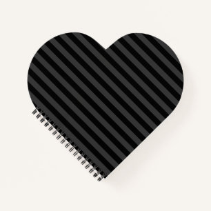 Elagnat Black & Smoky Black Vertical Stripes Notizbuch