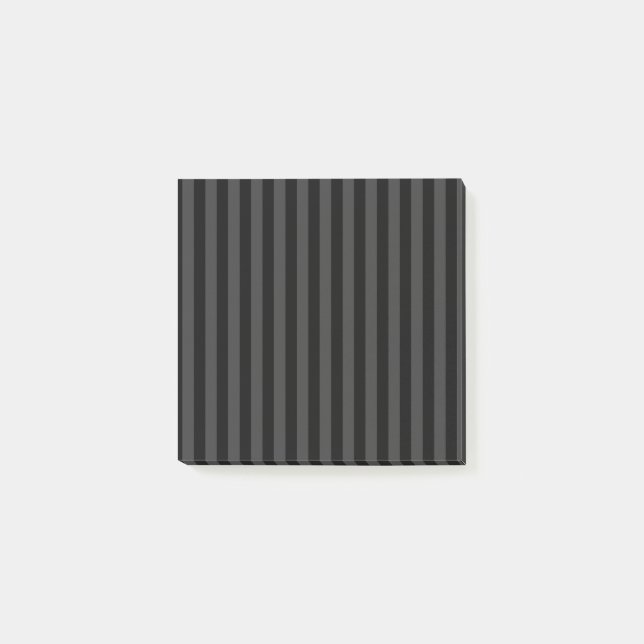 Elagnat Black & Smoky Black Vertical Stripes Post-it Klebezettel (Vorderseite)