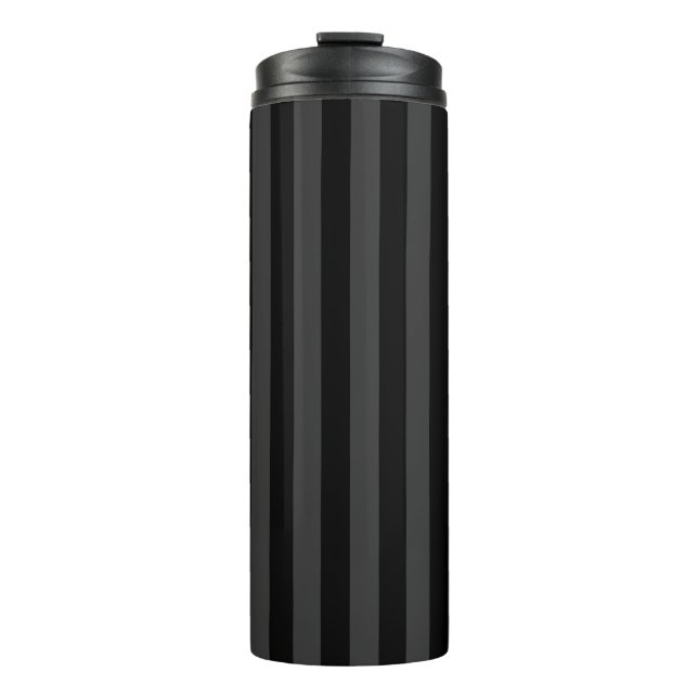 Elagnat Black & Smoky Black Vertical Stripes Thermosbecher (Vorderseite)