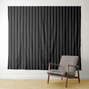Elagnat Black & Smoky Black Vertical Stripes Wandteppich