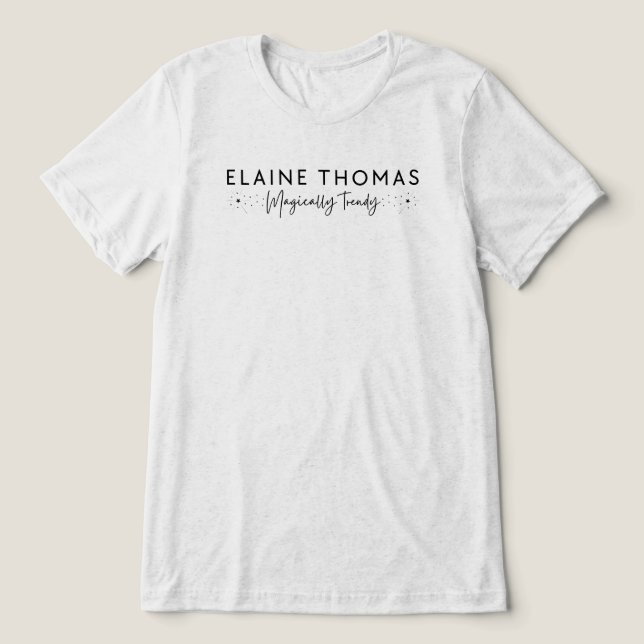 ELAINE THOMAS Magisch Trendy Wand Sparkle Black Tri-Blend Shirt (Design Vorderseite)