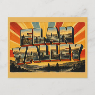 Elan Valley Wales Vintage Reise Kunst Postkarte