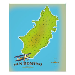 Elba Italien Karte Reiseplakat Fotodruck
