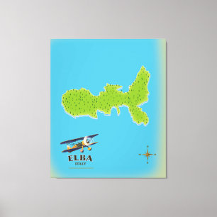 Elba Italien Karte Reiseplakat Leinwanddruck