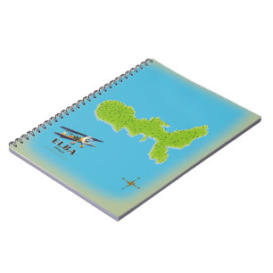 Elba Italien Karte Reiseplakat Notizblock