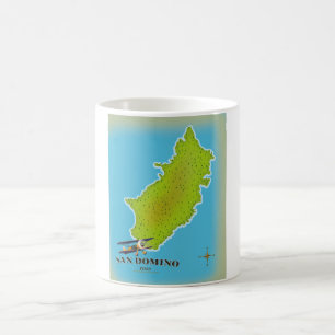 Elba Italy map travel poster Kaffeetasse
