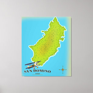 Elba Italy map travel poster Leinwanddruck
