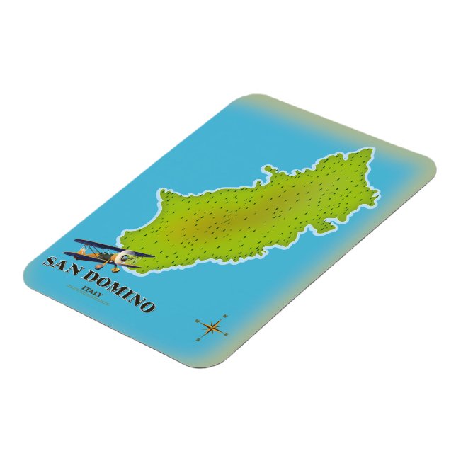 Elba Italy map travel poster Magnet (Linke Seite)
