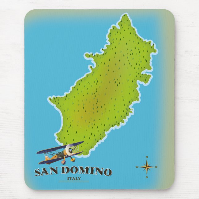 Elba Italy map travel poster Mousepad (Vorne)