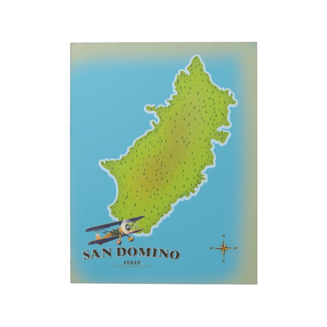Elba Italy map travel poster Notizblock (Rotiert)