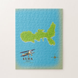 Elba Italy map travel poster Puzzle