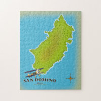Elba Italy map travel poster