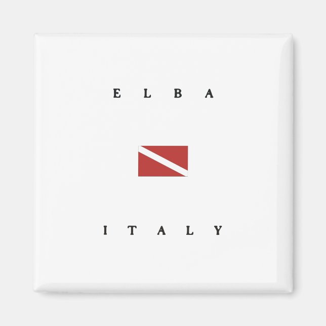 Elba Italy Scuba Dive Flag Magnet (Vorne)