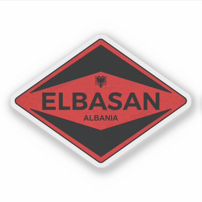 Elbasan Albanien Vintag Aufkleber (Vorderseite)