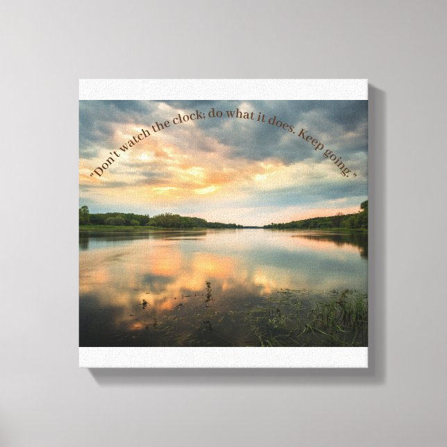 Elbe Flow Sunset Stretched Canvas Print Leinwanddruck (Vorderseite)