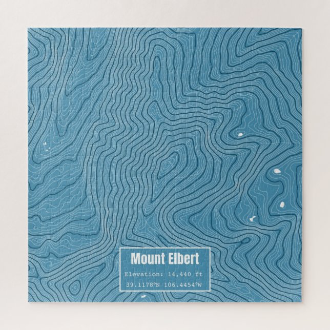 Elbert Topographic Map - Blue Puzzle (Vertikal)