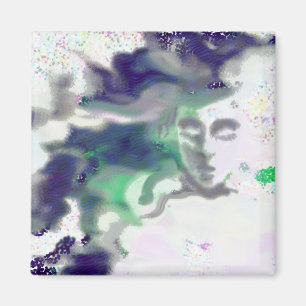 Elbisches Gesicht - digitales zeichn, Fantasie Art Magnet