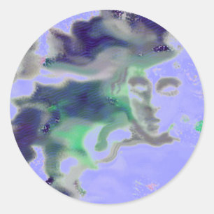 Elbisches Gesicht - eine digitale zeichnend, fanta Runder Aufkleber