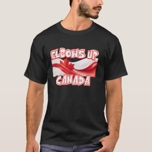 Elbos Up Canada Flag True North Strong and Free T-Shirt