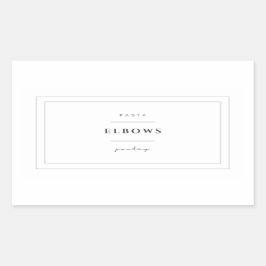 Elbows Pasta-Etikett Rechteckiger Aufkleber