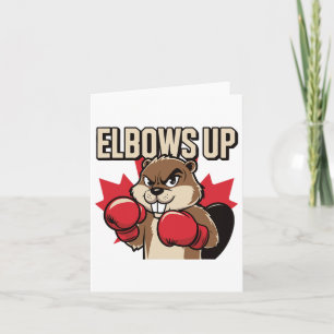 Elbows up Beaver Boxing Proud Kanadier starke Cana Karte