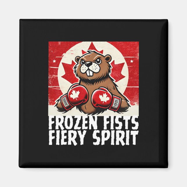 Elbows up Canada Canadian Counter Tariffs Beaver B Magnet (Vorne)