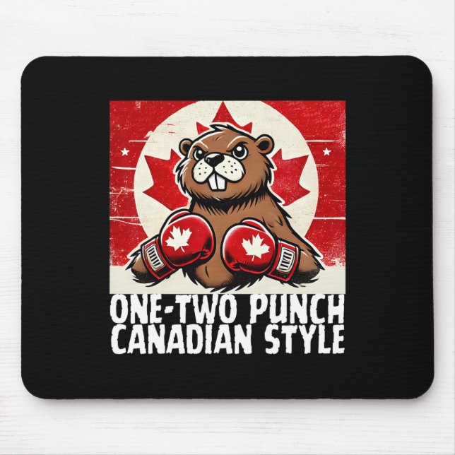 Elbows up Canada Canadian Counter Tariffs Beaver B Mousepad (Vorne)