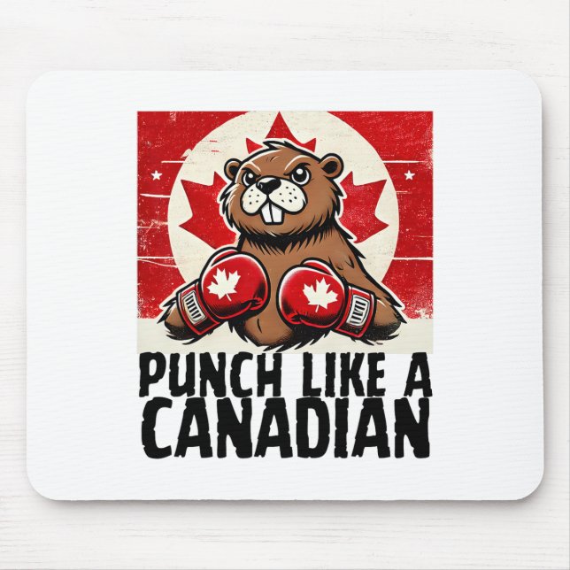 Elbows up Canada Canadian Counter Tariffs Beaver B Mousepad (Vorne)