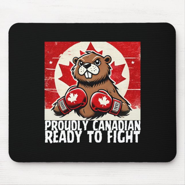 Elbows up Canada Canadian Counter Tariffs Beaver B Mousepad (Vorne)