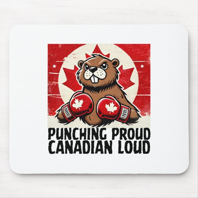 Elbows up Canada Canadian Counter Tariffs Beaver B Mousepad (Vorne)
