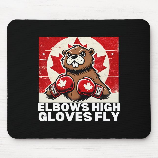Elbows up Canada Canadian Counter Tariffs Beaver B Mousepad (Vorne)