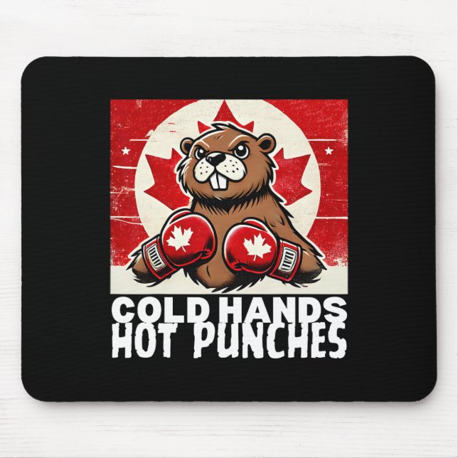 Elbows up Canada Canadian Counter Tariffs Beaver B Mousepad (Vorne)