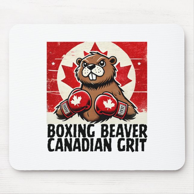 Elbows up Canada Canadian Counter Tariffs Beaver B Mousepad (Vorne)