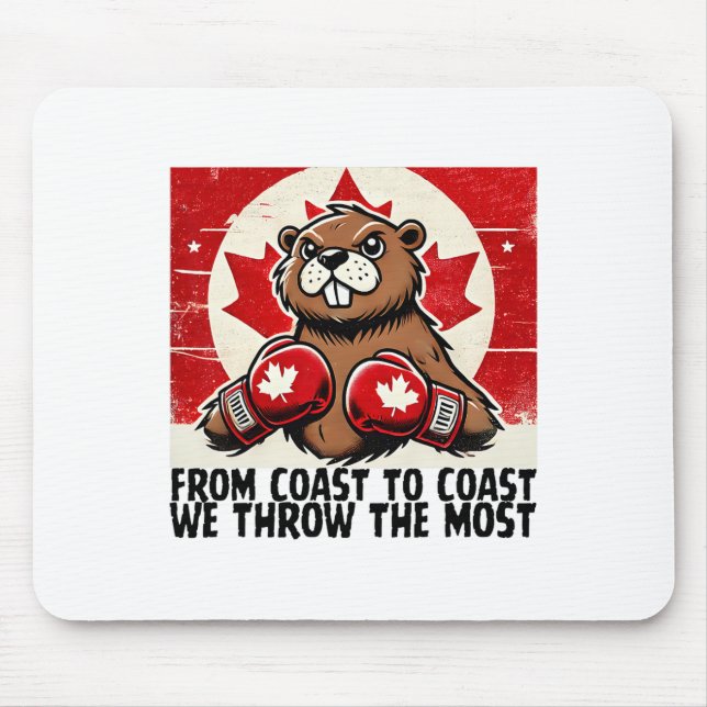 Elbows up Canada Canadian Counter Tariffs Beaver B Mousepad (Vorne)