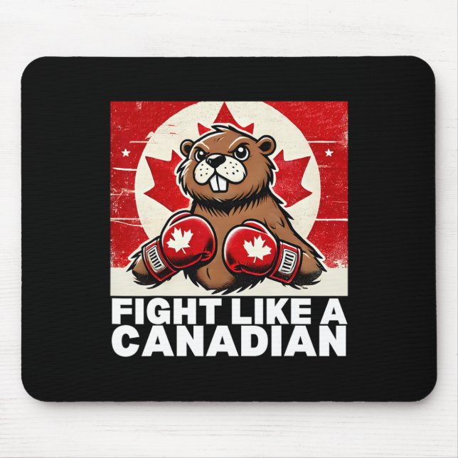 Elbows up Canada Canadian Counter Tariffs Beaver B Mousepad (Vorne)