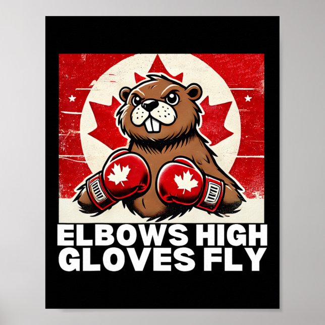 Elbows up Canada Canadian Counter Tariffs Beaver B Poster (Vorne)