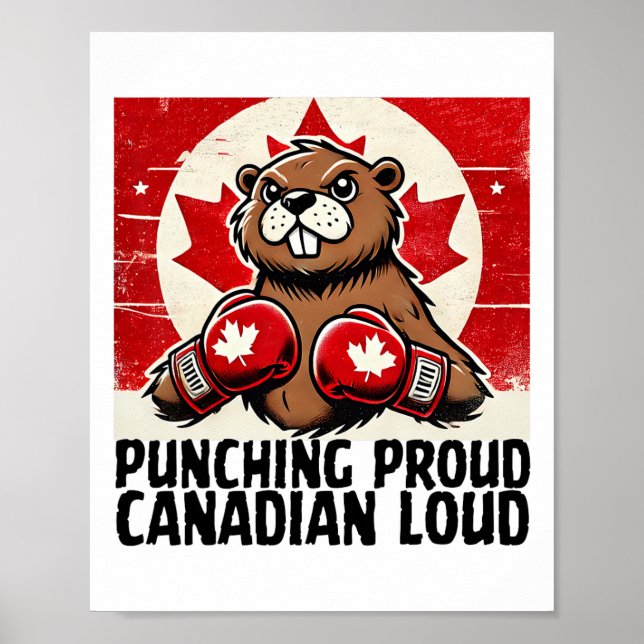 Elbows up Canada Canadian Counter Tariffs Beaver B Poster (Vorne)