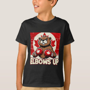 Elbows up Canada Canadian Counter Tariffs Beaver B T-Shirt