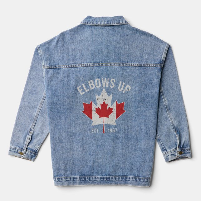 Elbows Up Canada Est. 1867 Jeansjacke (Rückseite)