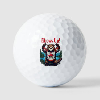 Elbows Up Canada Golfball